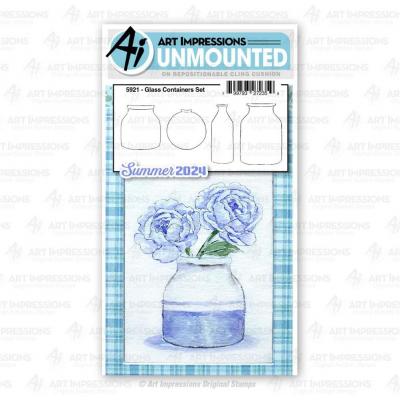 Art Impressions Watercolor Journals Stamps - Glass Containers
